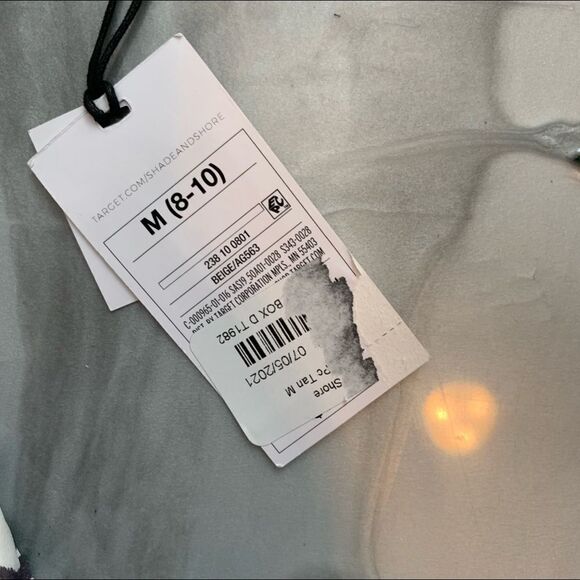 NWT New SHADE & SHORE Animal Print Zebra Monokini Brown Tan Swimsuit M 8 10 - Picture 3 of 6